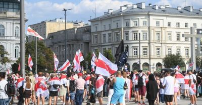 Marsz Wolności w Warszawie w 5. rocznicę sfałszowanych wyborów na Białorusi